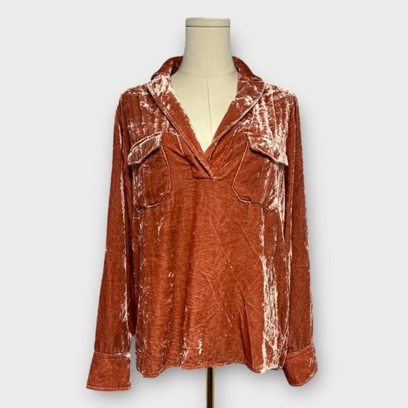 JCrew Velvet Popover Blouse, XS, EUC - Picture 2 of 5